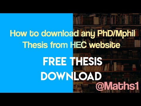 hec digital library phd thesis