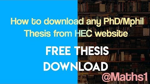How to download free PhD thesis from HEC website