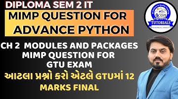 ADVANCE PYTHON MIMP QUESTION FOR GTU EXAM || ADVANCE PYTHON CH 2 MIMP QUESTION FOR GTU EXAM SEM 2 IT