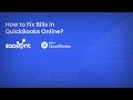 How to fix bills in quickbooks online