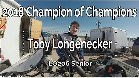 2018 PKRA Champion Of Champion...Toby Longenecker LO206 Senior