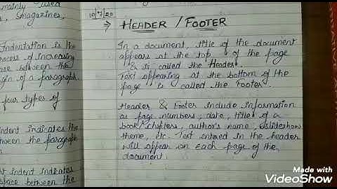 Class X|Header / Footer |Including Heading & Date in the document (With Practical)