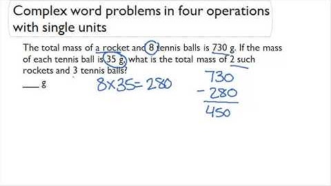 Complex word problems in four operations with single units