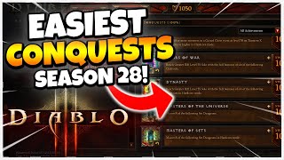 Diablo 3 EASIEST CONQUESTS to Complete in Season 28!