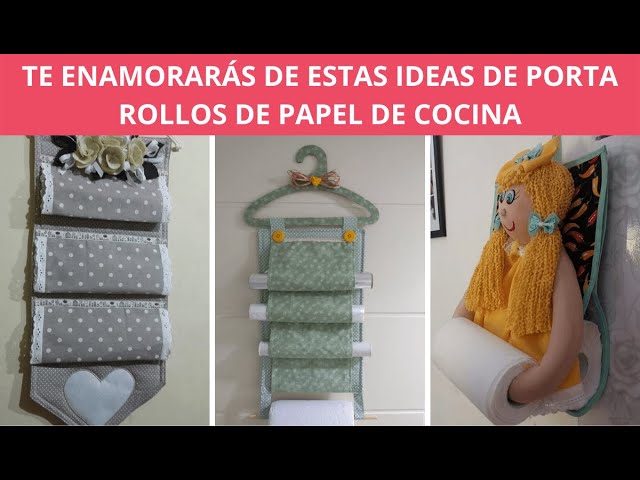 15 Ideas de porta rollos de papel de cocina hechos con tela 