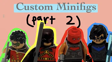 LEGO Nightwing, Red Robin, Red Hood, and Robin custom Minifigures (part 2)