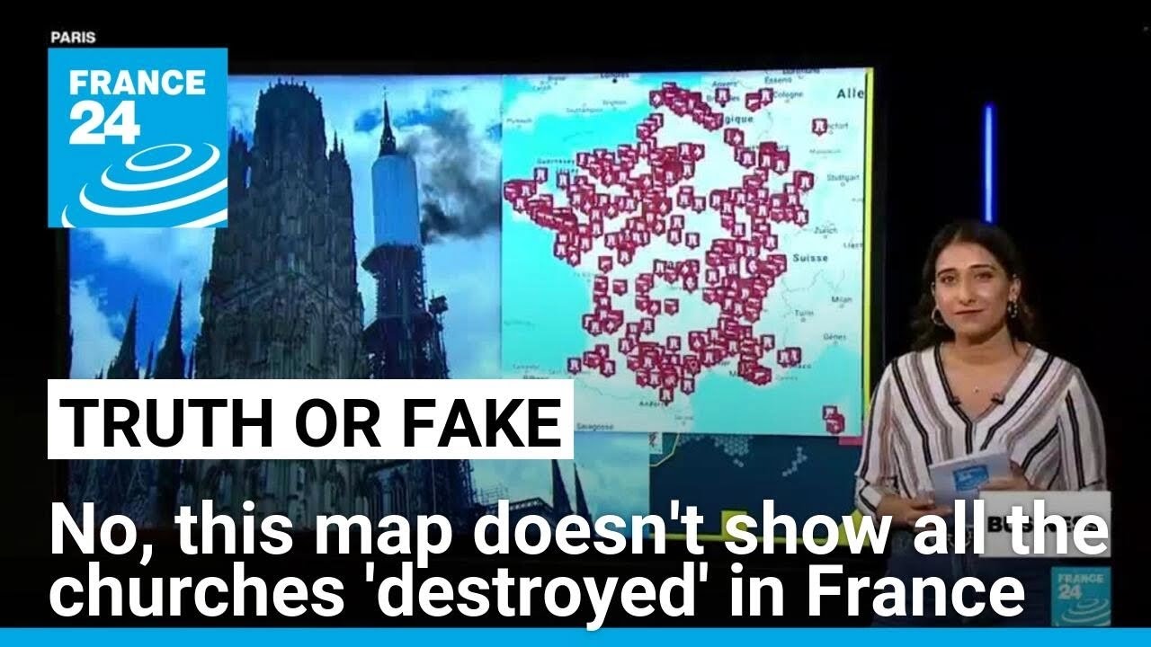 Rouen cathedral fire: Map resurfaces online claiming 'Christianophobia' against French churches