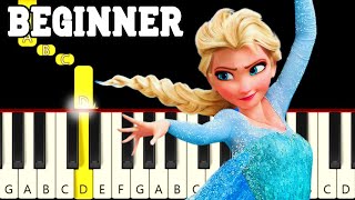 Let It Go - Frozen - Very Easy and Slow Piano tutorial - Beginner