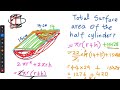 6️⃣🛢 Surface area of a cylinder - Semi Cylinder 🌙