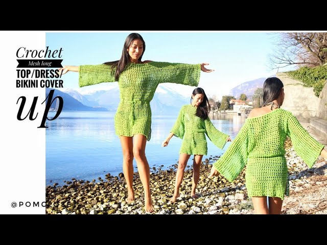 Ep37: How to Crochet #Meshbikinidress #coverupdress with long sleeves
