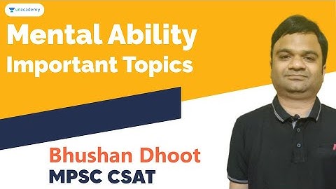 CSAT - Mental Ability Important Topics | MPSC 2020 | Bhushan Dhoot Sir