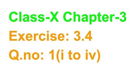 TN Class-X Maths Chapter-3 Ex: 3.4 Q.no: 1( i to iv)