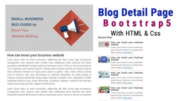 blog detail Page Bootstrap5 me Kaise banaye | blog website With bootstrap | Custom Blog In Bootstrap