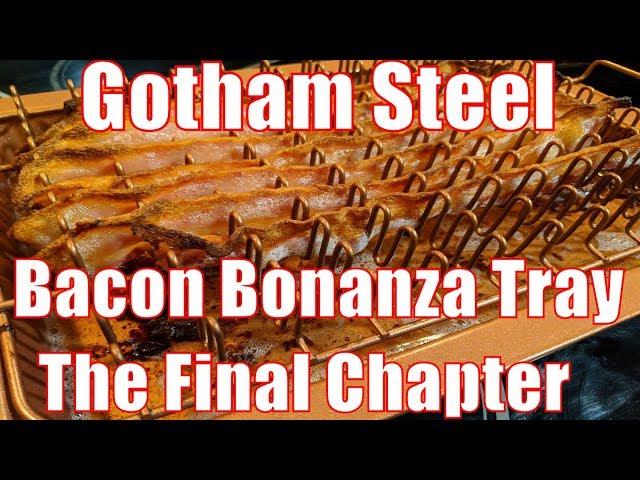 Gotham Steel Bacon Bonanza XL Baking Pan with Rack for Crispy Bacon +  Crisper Tray for Bacon with Grease Catcher, Nonstick Bacon Cooker for Oven  /