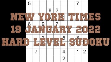 Sudoku solution – New York Times sudoku 19 January 2022 Hard level