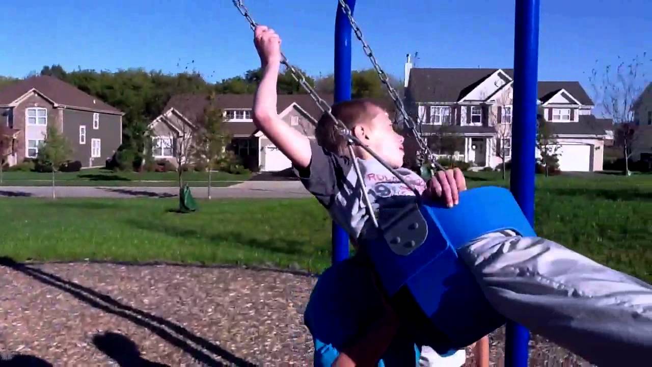 Kids Stuck in baby swing - YouTube