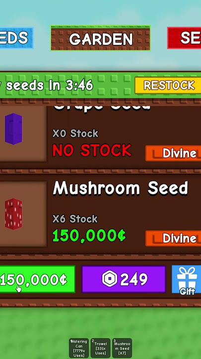 MUSHROOMS in Grow a Garden #roblox #shorts #growagarden #robloxshorts