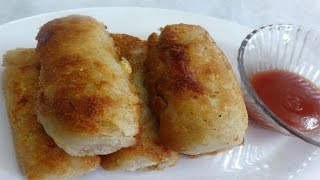 Paneer Bread Roll Recipe/Cheese Roll - Delicious Breakfast Recipe - How To Make Bread Roll(Cheese)