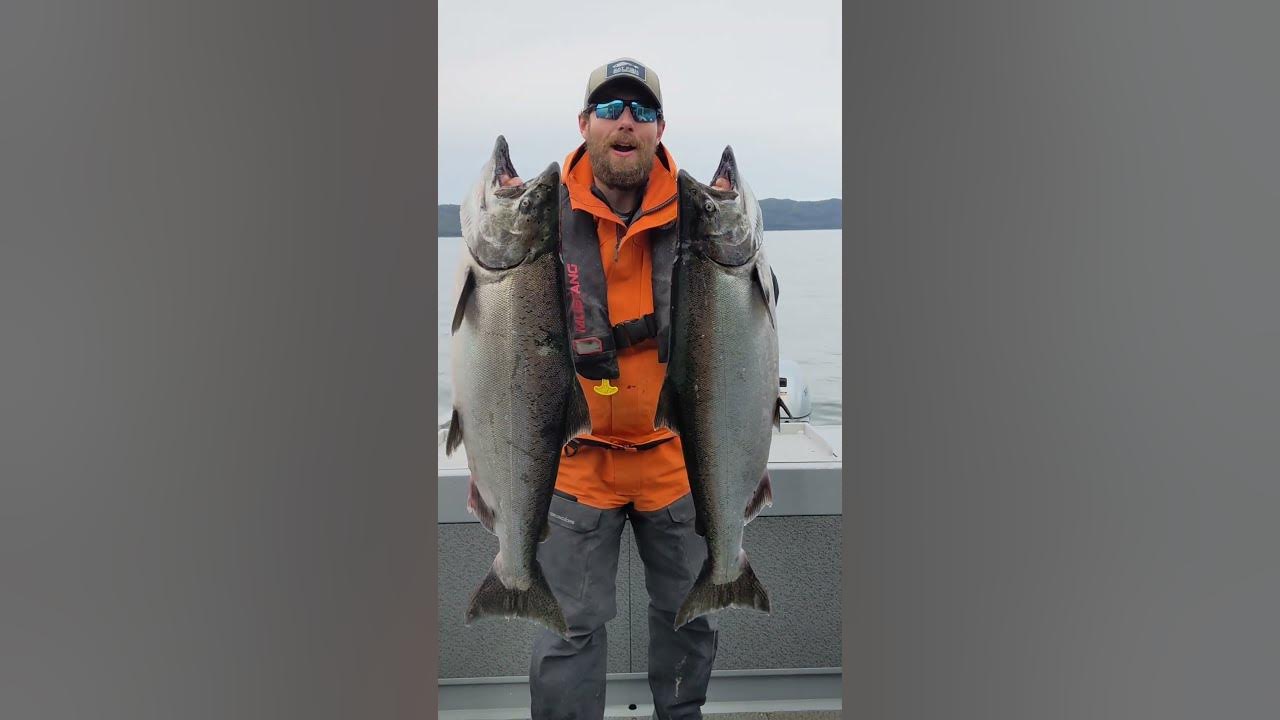 King Salmon Double! #shorts #alaska #salmonfishing 