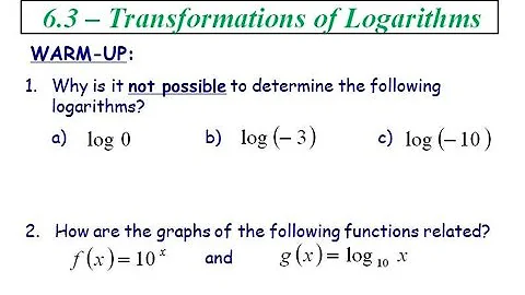 6.3 - Transformations of Logarithms