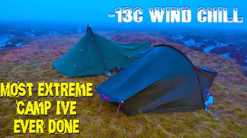 Extreme Camping on a Mountain Top with Gale Force Winds + Rain