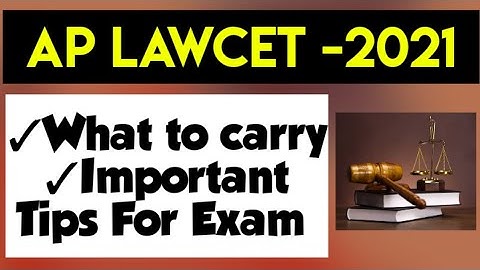 Tips for Exam| What to Carry| AP LAWCET & PGLCET-2021 |  By Krishna