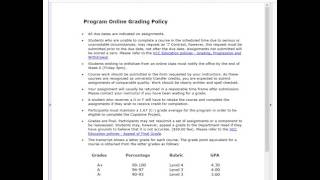 Online course grading policies