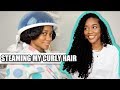 Steaming My Curly Hair with Red Pro Steamer | Defined Curls and Deep Conditioning