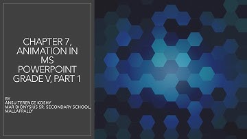 Chapter 7, Animation in MS Powerpoint, Grade V, Part 1