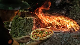 🔥 Stone Oven Seafood Pizza 🍕 - Relaxing Cooking near the River