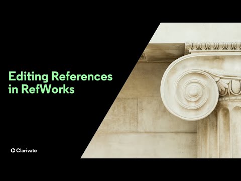 Editing references in RefWorks