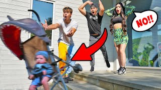 Stroller Roll Away Prank On Family!