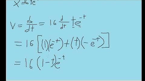 An electron moving along the x axis has a position given by x = 16te^-t m