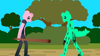 Dinopiggy Vs Little Brother - Stick Nodes Battle Animation - Piggy Battle