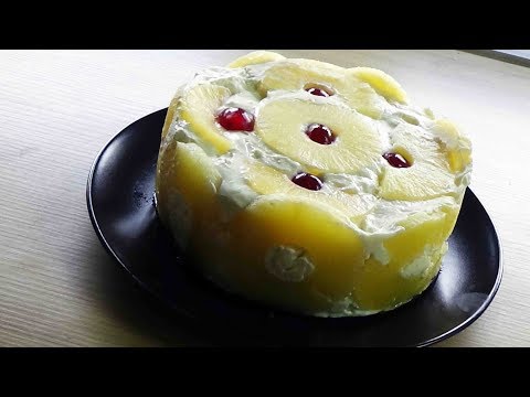 gâteau-frais-au-yaourt-à-l'ananas---dessert-d'été
