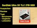 SanDisk Ultra 3D NAND TLC SSD 2TB - Auspacken Review Test Benchmarks Vergleiche Ladezeiten