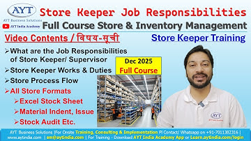 Store & Inventory Management Full Course | Store Keeper Responsibilities in Hindi | Store Training