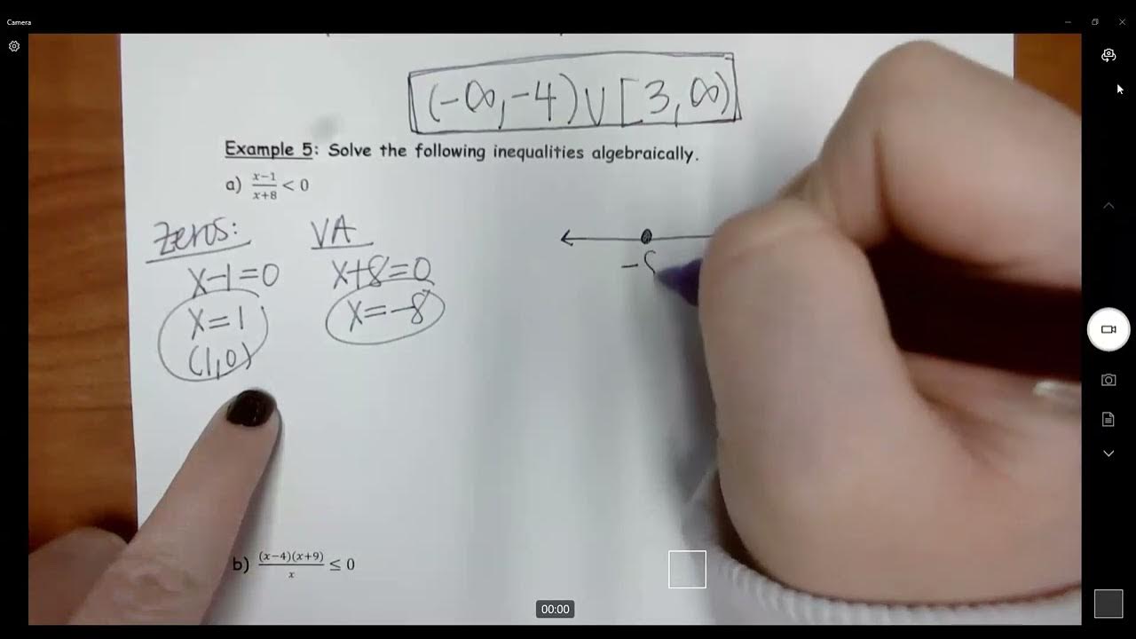 Solving Rational Inequalities ALGEBRAICALLY - YouTube