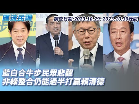 匯流民調／2024大選最新民調 藍白合牛步民眾悲觀 非綠整合仍能過半打贏賴清德【CNEWS】