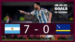 Lionel Messi Hat Trick | Argentina vs Curacao 7-0 (All Goals Highlights 2023) - Albiceleste is back