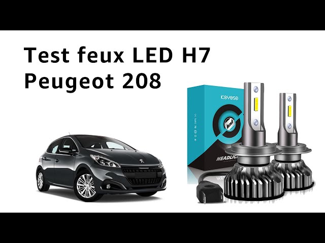 Test feux LED H7 sur Peugeot 208 