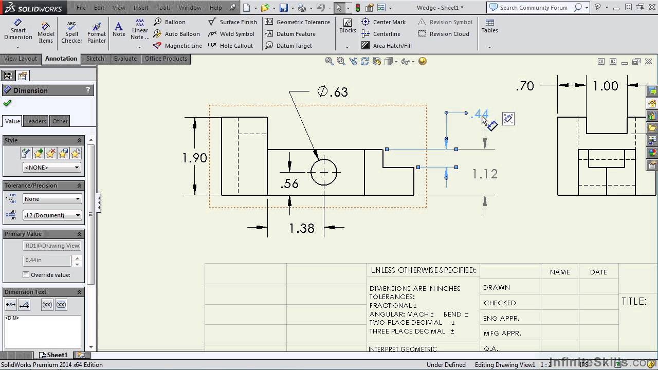 SolidWorks Drawings With Dimensions