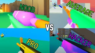 Noob vs Average vs Pro vs Hacker [Roblox BIG Paintball]