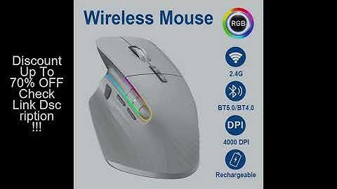 Multi-Device Wireless Mouse Bluetooth 5.0 & 3.0 Mouse 2.4G Wireless Portable Optical Mouse Ergonomic