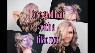 Rose gold hair with lilac roots/ Pulp Riot hair/Complete transformation