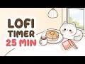 25 Minute Timer for a Slow Morning 🍯 | Pomodoro with Lofi, Coffee &amp; Cozy Cat