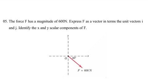 05. Express F as a vector in terms the unit vectors I and j.