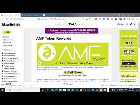 ADDMEFAST Sitesinden para kazan AMF token