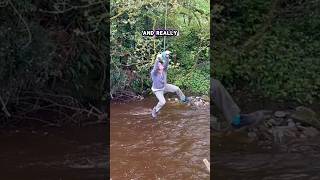 3 Phases of Fear on a Rope Swing! #outdoors #active #countryside #rural #hiking