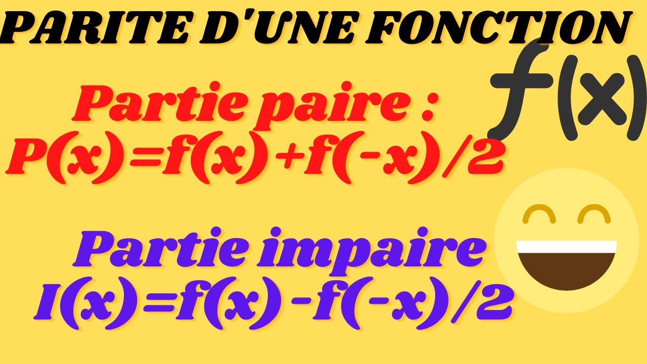 Fonction paire, fonction impaire. Partie paire et partie impaire d'une